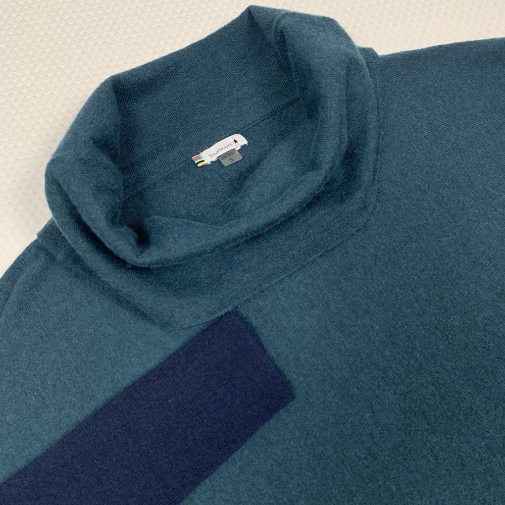 Smartwool Edgewood Poncho Sweater Womens S Navy Cowlneck Wool Blend SW016485